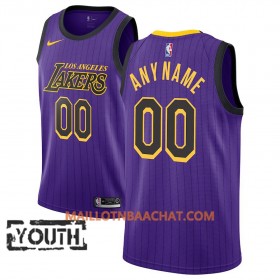 Maillot NBA Los Angeles Lakers Personnalisable 2018-19 Nike City Edition Violet Swingman - Enfant